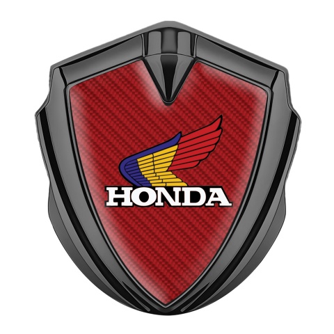 Honda Emblem Bodyside Badge Graphite Red Carbon Tricolor Logo