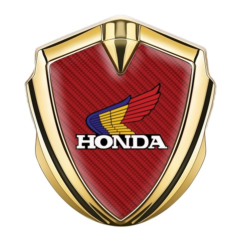 Honda Emblem Bodyside Badge Gold Red Carbon Tricolor Logo