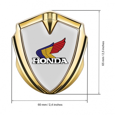 Honda Bodyside Domed Emblem Gold Grey Base Colorful Edition