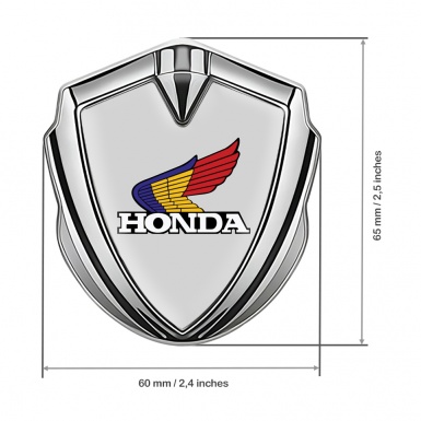 Honda Bodyside Domed Emblem Silver Grey Base Colorful Edition