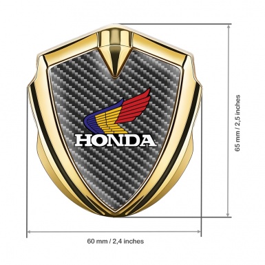 Honda Bodyside Emblem Self Adhesive Gold Dark Carbon Edition