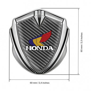 Honda Bodyside Emblem Self Adhesive Silver Dark Carbon Edition