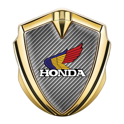 Honda Bodyside Emblem Self Adhesive Gold Light Carbon Tricolor Logo