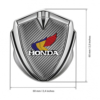 Honda Bodyside Emblem Self Adhesive Silver Light Carbon Tricolor Logo