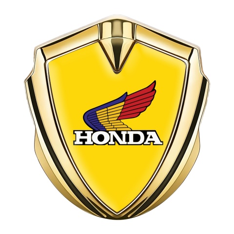 Honda Emblem Self Adhesive Gold Yellow Base Tricolor Logo