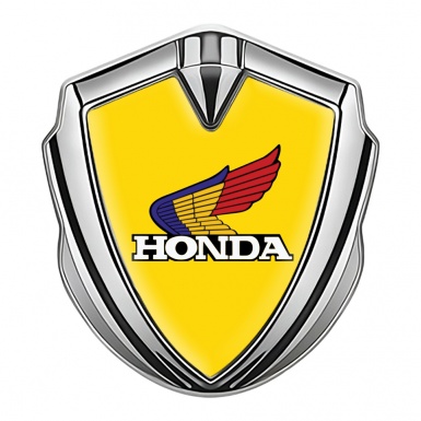Honda Emblem Self Adhesive Silver Yellow Base Tricolor Logo