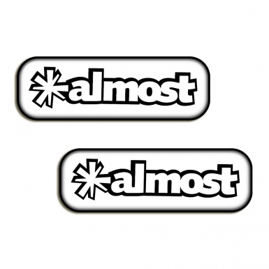 Almost Skateboards Domed Stickers White and Black 2 pcs