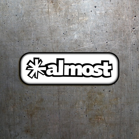 Almost Skateboards Domed Stickers White and Black 2 pcs