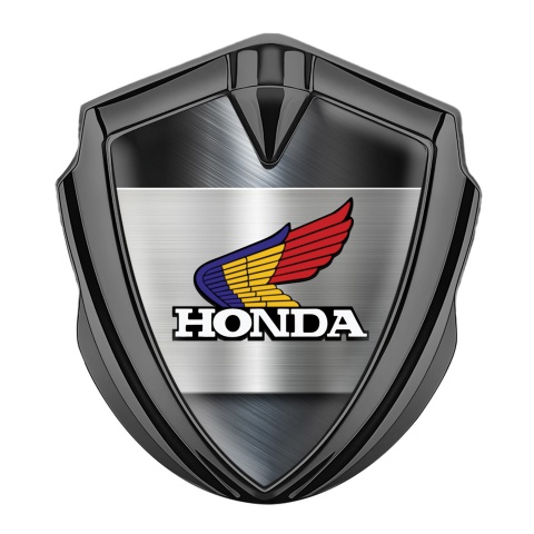 Honda Bodyside Emblem Badge Graphite Brushed Steel Tricolor Edition