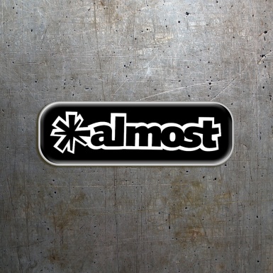 Almost Skateboards Domed Stickers Black with White 2 pcs