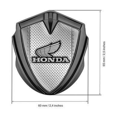 Honda Bodyside Domed Emblem Graphite Industrial Plate Monochrome Logo