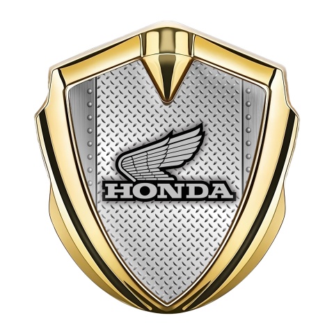 Honda Bodyside Domed Emblem Gold Industrial Plate Monochrome Logo