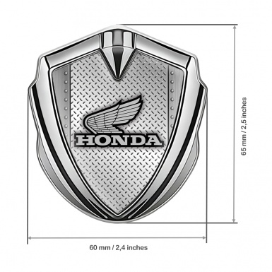 Honda Bodyside Domed Emblem Silver Industrial Plate Monochrome Logo