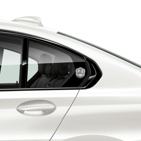 Honda Bodyside Domed Emblem Silver Industrial Plate Monochrome Logo