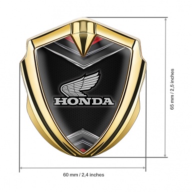 Honda Metal Emblem Self Adhesive Gold Dark Mesh Chrome Elements