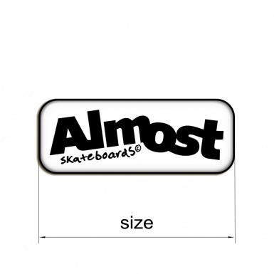 Almost Silicone Stickers with White with Black 2 pcs