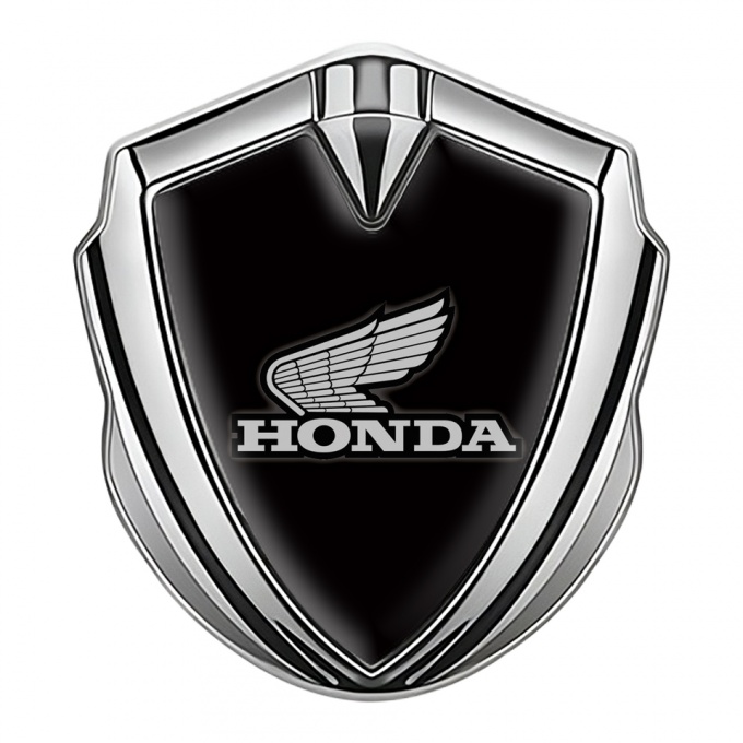 Honda Logo Stainless Steel License Plate Frame – Black Infill On Chrome