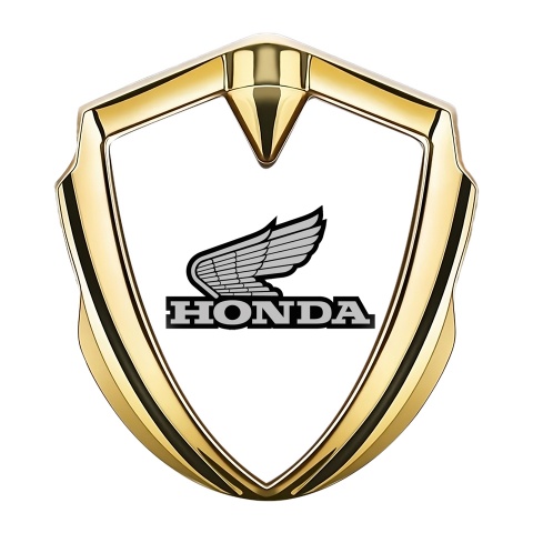 Honda Bodyside Emblem Self Adhesive Gold White Grey Logo Design