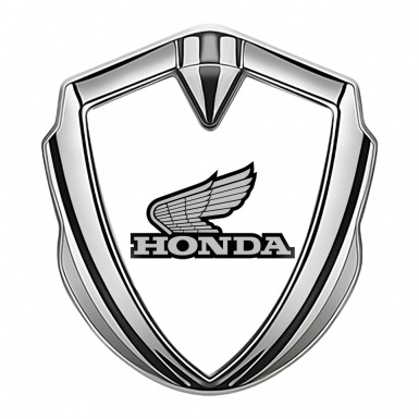 Honda Bodyside Emblem Self Adhesive Silver White Grey Logo Design