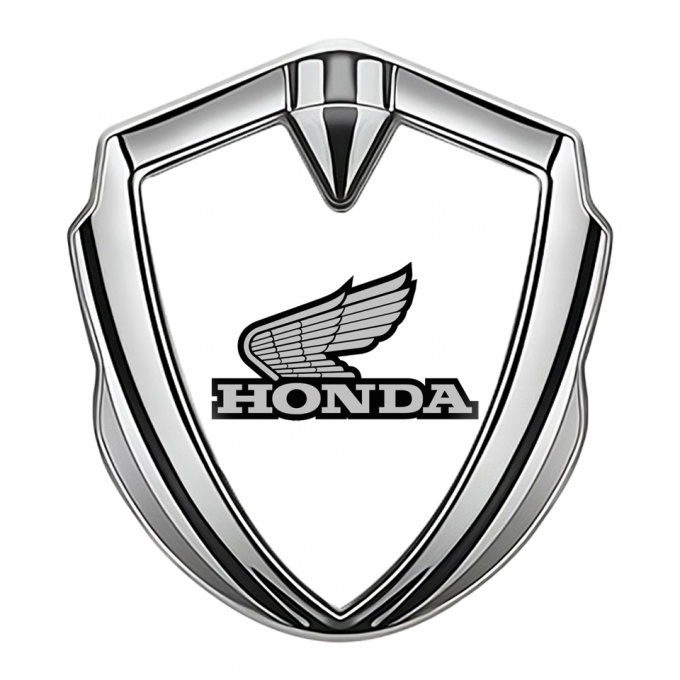 Honda Bodyside Emblem Self Adhesive Silver White Grey Logo Design