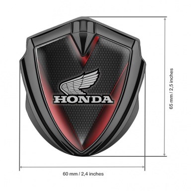Honda Fender Emblem Metal Graphite Dark Mesh Crimson Elements
