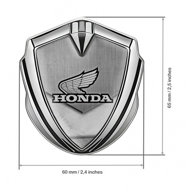 Honda Emblem Trunk Badge Silver Stone Slab Monochrome Design