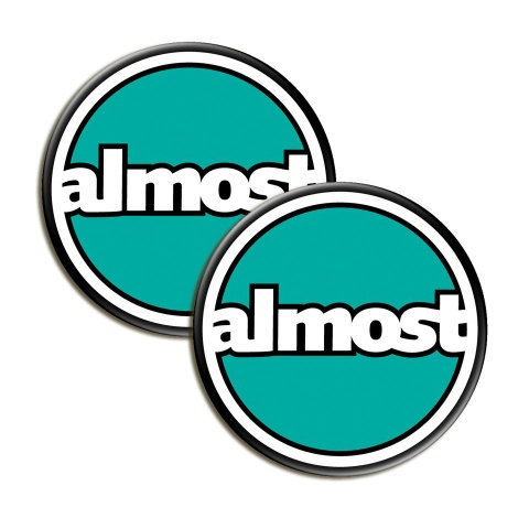 Almost Silicone Stickers Turquoise Circle 2 pcs