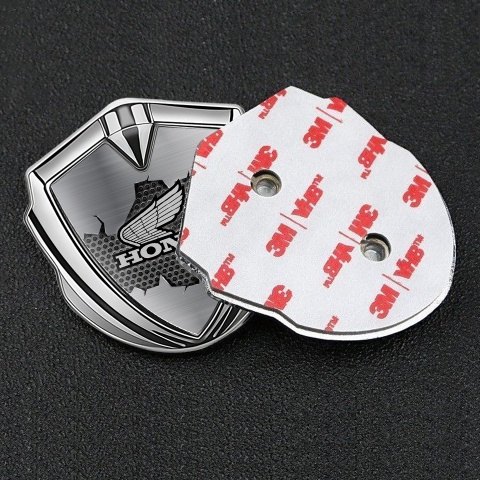 Honda Bodyside Emblem Badge Silver Torn Metal Sheet Grey Logo