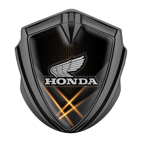 Honda Bodyside Domed Emblem Graphite Orange Hex Light Beams Motif