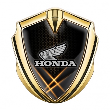 Honda Bodyside Domed Emblem Gold Orange Hex Light Beams Motif