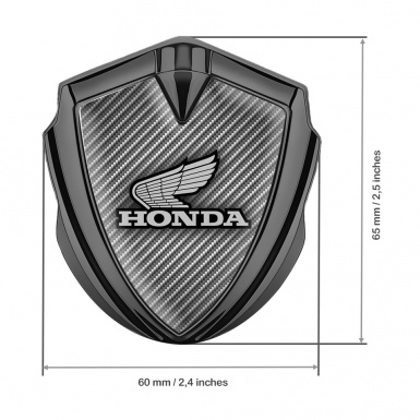 Honda 3D Car Metal Domed Emblem Graphite Light Carbon Grey Design