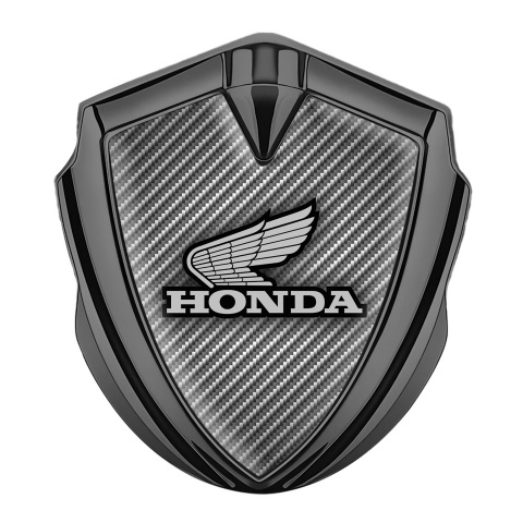 Honda 3D Car Metal Domed Emblem Graphite Light Carbon Grey Design