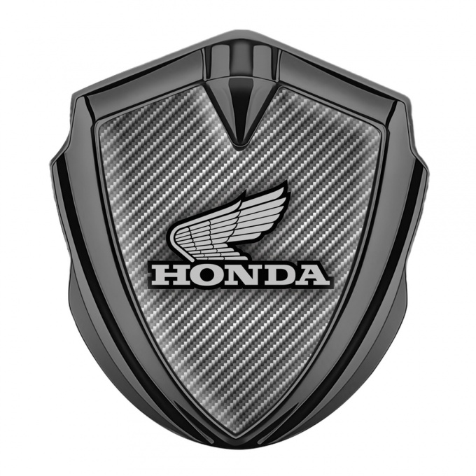 Honda 3D Car Metal Domed Emblem Graphite Light Carbon Grey Design