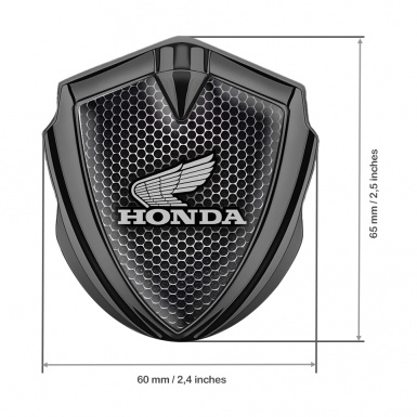 Honda Bodyside Emblem Self Adhesive Graphite Dark Mesh Greyscale Logo