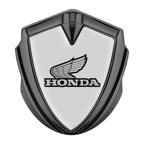 Honda Emblem Badge Self Adhesive Graphite Grey Background Winged Logo