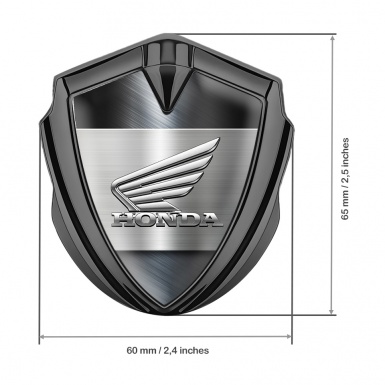 Honda Trunk Emblem Badge Graphite Bluish Steel Chromed Effect