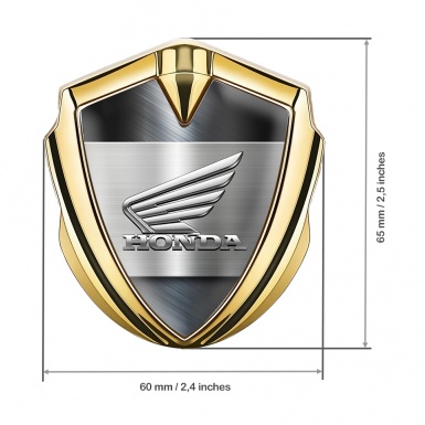 Honda Trunk Emblem Badge Gold Bluish Steel Chromed Effect