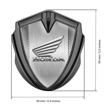 Honda Bodyside Domed Emblem Graphite Steel Grate Center Chrome Wings