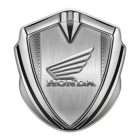 Honda Bodyside Domed Emblem Silver Steel Grate Center Chrome Wings