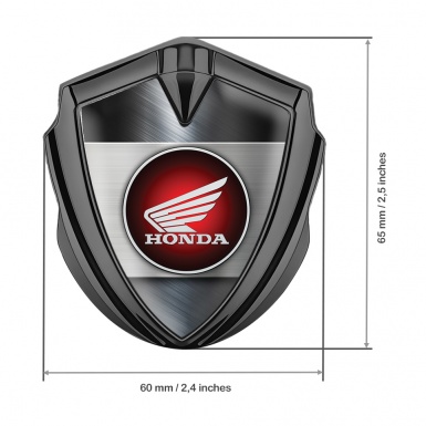 Honda Bodyside Emblem Self Adhesive Graphite Steel Plate Circle Design