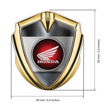 Honda Bodyside Emblem Self Adhesive Gold Steel Plate Circle Design