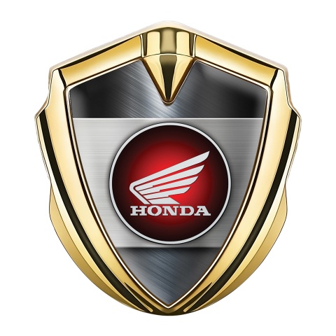 Honda Bodyside Emblem Self Adhesive Gold Steel Plate Circle Design