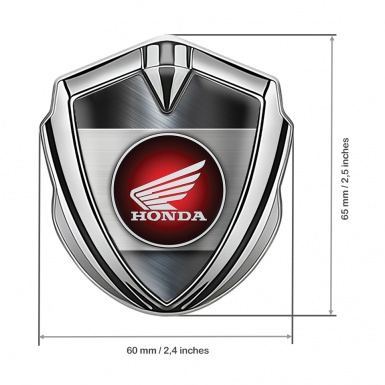 Honda Bodyside Emblem Self Adhesive Silver Steel Plate Circle Design
