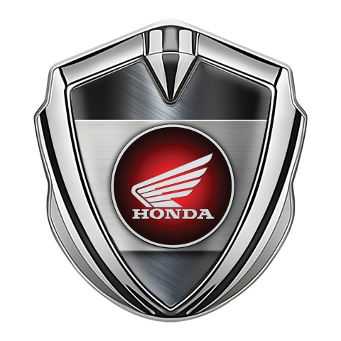 Honda Bodyside Emblem Self Adhesive Silver Steel Plate Circle Design
