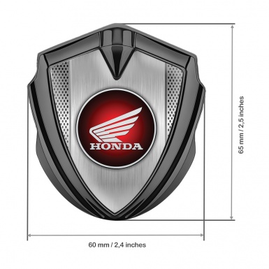 Honda Emblem Fender Badge Graphite Metallic Mesh Circle Design