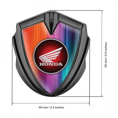 Honda Emblem Trunk Badge Graphite Color Gradient Crimson Circle