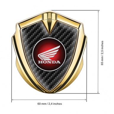 Honda Emblem Self Adhesive Gold Black Carbon Crimson Circle Logo