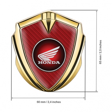 Honda Bodyside Emblem Badge Gold Red Carbon Crimson Edition