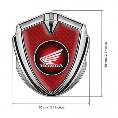 Honda Bodyside Emblem Badge Silver Red Carbon Crimson Edition