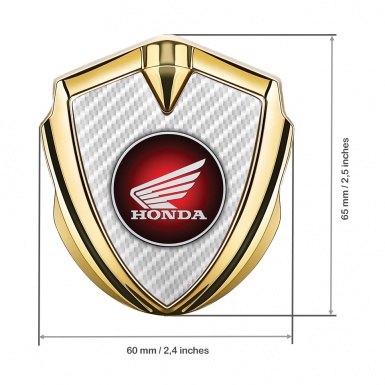 Honda Trunk Emblem Badge Gold White Carbon Crimson Logo Design